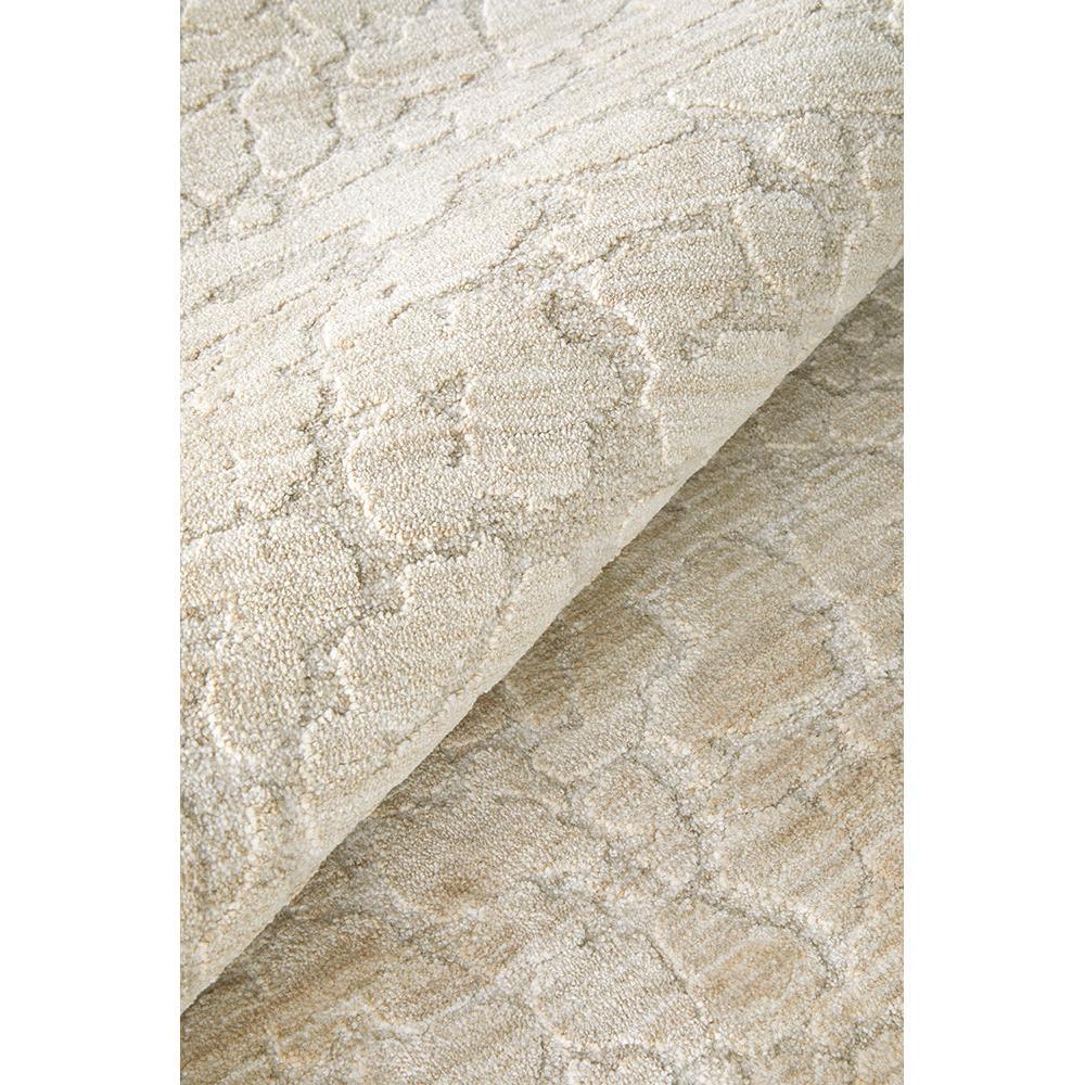 Emma Blomfield Rogue Linen Rug featuring abstract pattern in ivory, beige and taupe on cream base, hand-loomed linen
