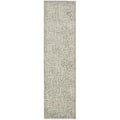 Emma Blomfield Rogue Mist Runner Rug featuring abstract animal-print pattern in taupe-grey and soft grey on ivory background