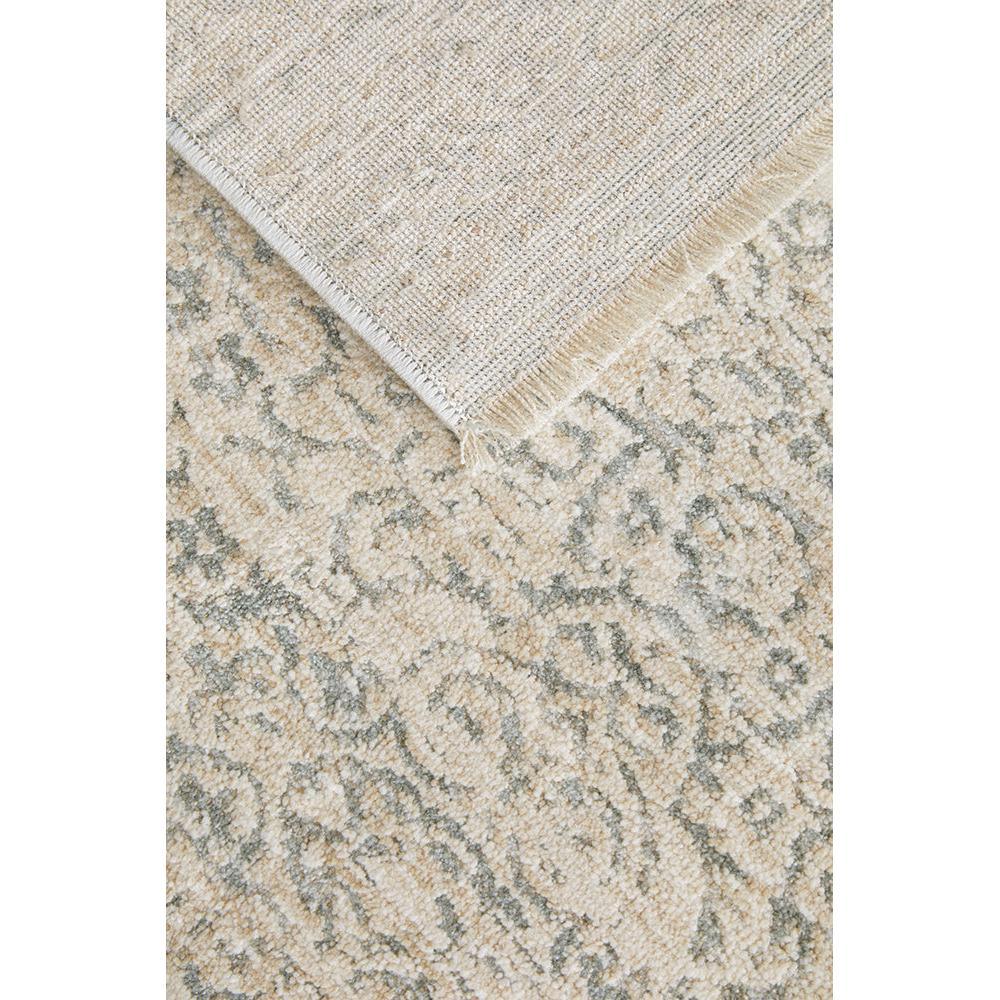 Emma Blomfield Veil Blue Rug featuring distressed floral pattern in cream, beige and blue-grey on ivory background, hand-tufted wool
