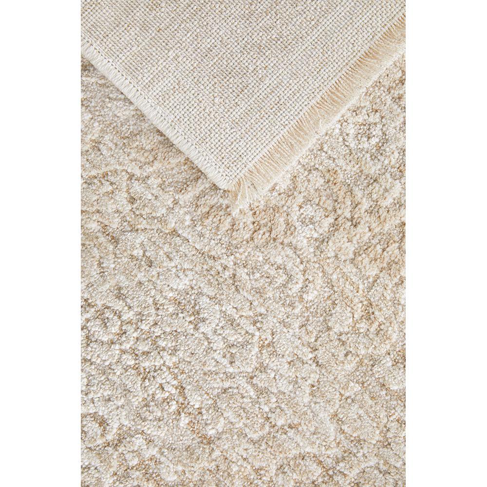 Emma Blomfield Veil Natural Rug featuring textured shag rug in cream, ivory and beige on white background, woven wool