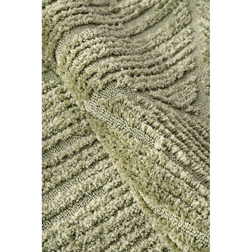 Marigold Shilo Green Runner Rug featuring plush shag pile in olive and sage on pale green, hand-tufted wool