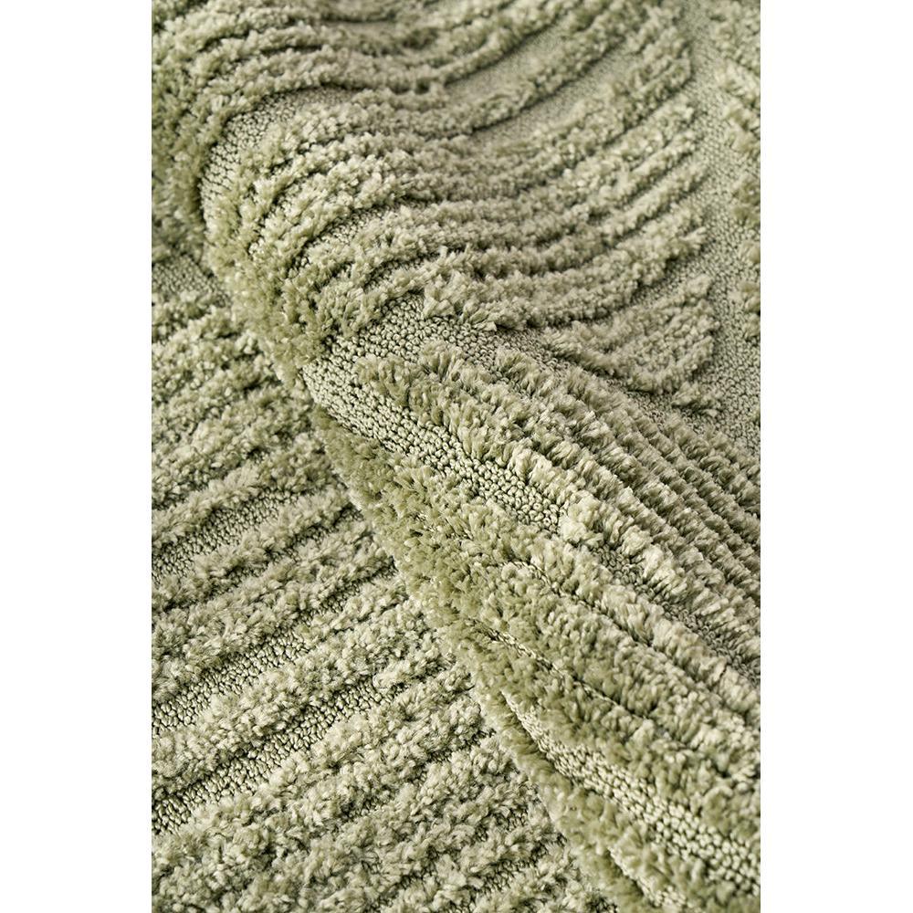 Marigold Shilo Green Rug featuring shaggy plush texture in olive, sage and cream on ivory background, hand-tufted wool