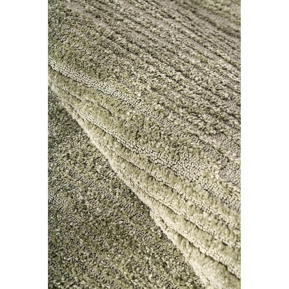 Marigold Suri Green Runner Rug featuring shaggy texture in olive, sage and cream on cream backdrop, hand-tufted wool