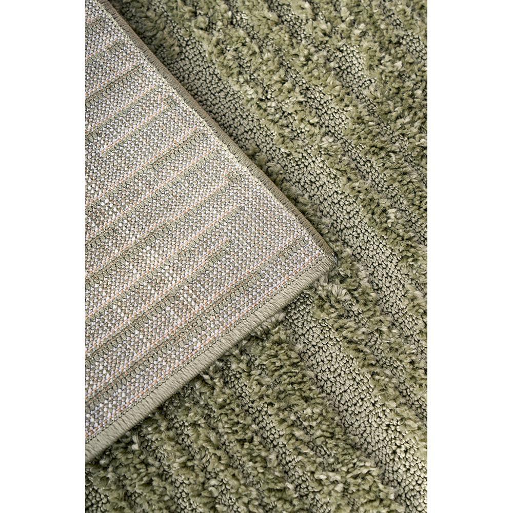 Marigold Suri Green Rug featuring striped border design in olive green, sage and beige on muted green background, hand-tufted wool