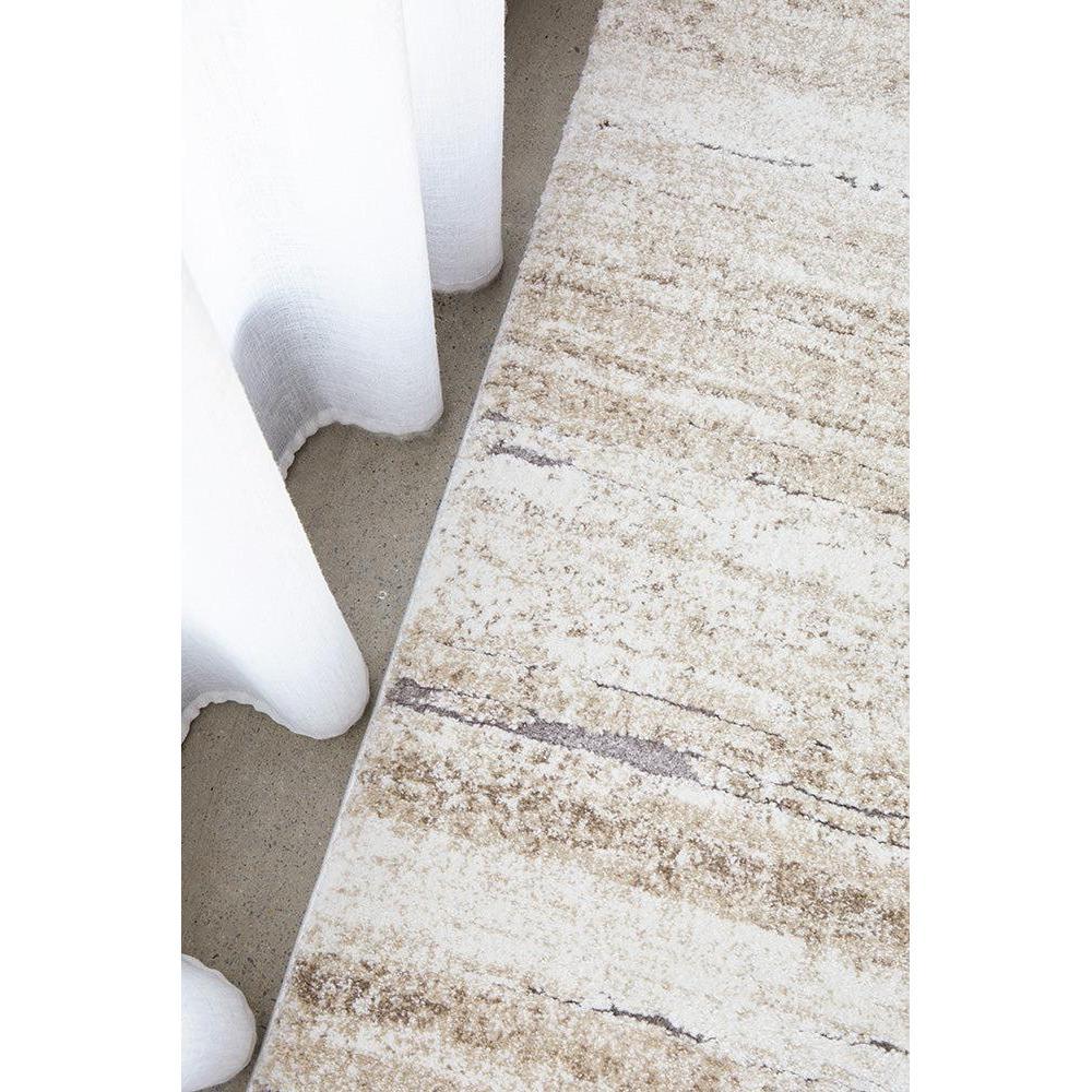 Mosaic Natural Runner Rug featuring mosaic pattern in beige, ivory, taupe on cream background, hand-tufted wool