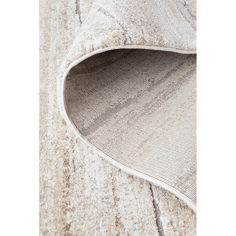 Mosaic Natural Runner Rug featuring subtle abstract mosaic pattern in ivory, cream, beige and taupe on light beige background, power-loomed wool