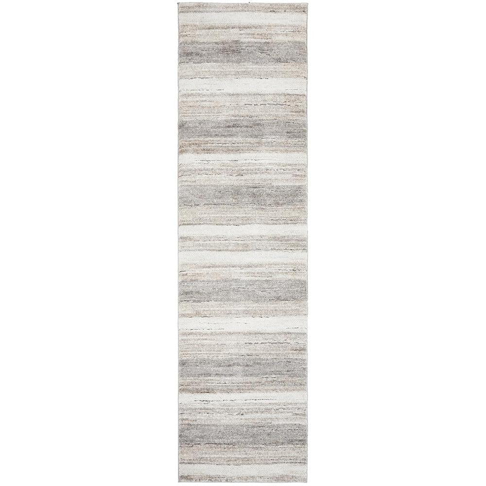 Rectangular runner rug with horizontal striped pattern on a white background