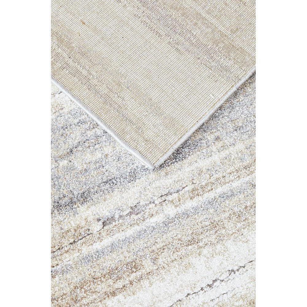 Mosaic Silver Runner Rug featuring subtle mosaic pattern in silver, beige and ivory on cream background