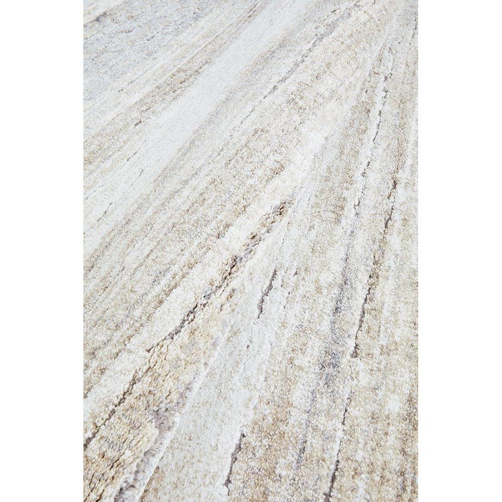 Mosaic Silver Runner Rug featuring marble-like pattern in cream, beige and silver-grey on light background, machine-made polypropylene