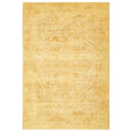 Gemstone Amber Rug featuring distressed vintage pattern in amber, ochre and cream on warm golden background, hand-tufted wool