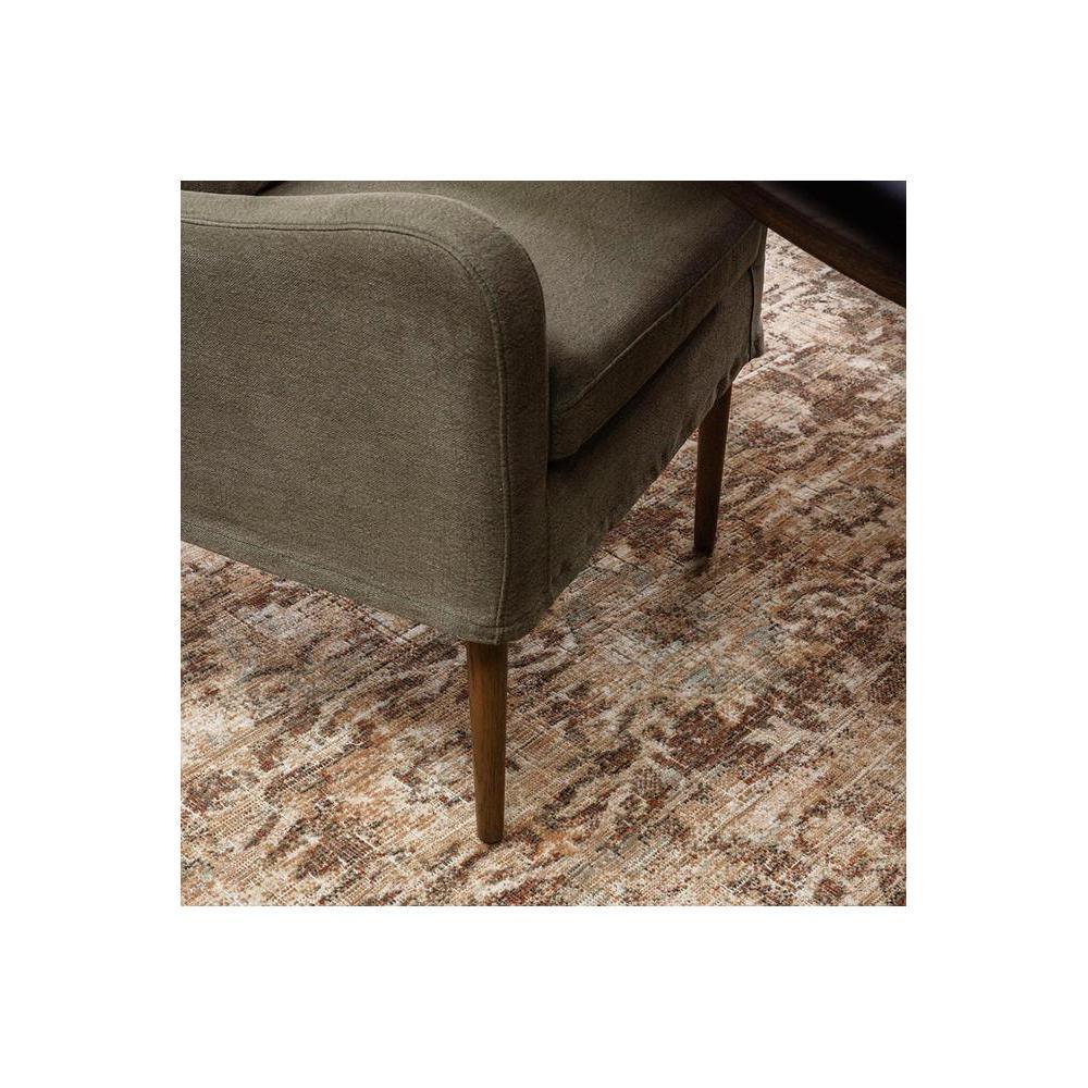 Heritage Bark Rug featuring distressed abstract pattern in brown, taupe and beige on cream background, hand-tufted wool