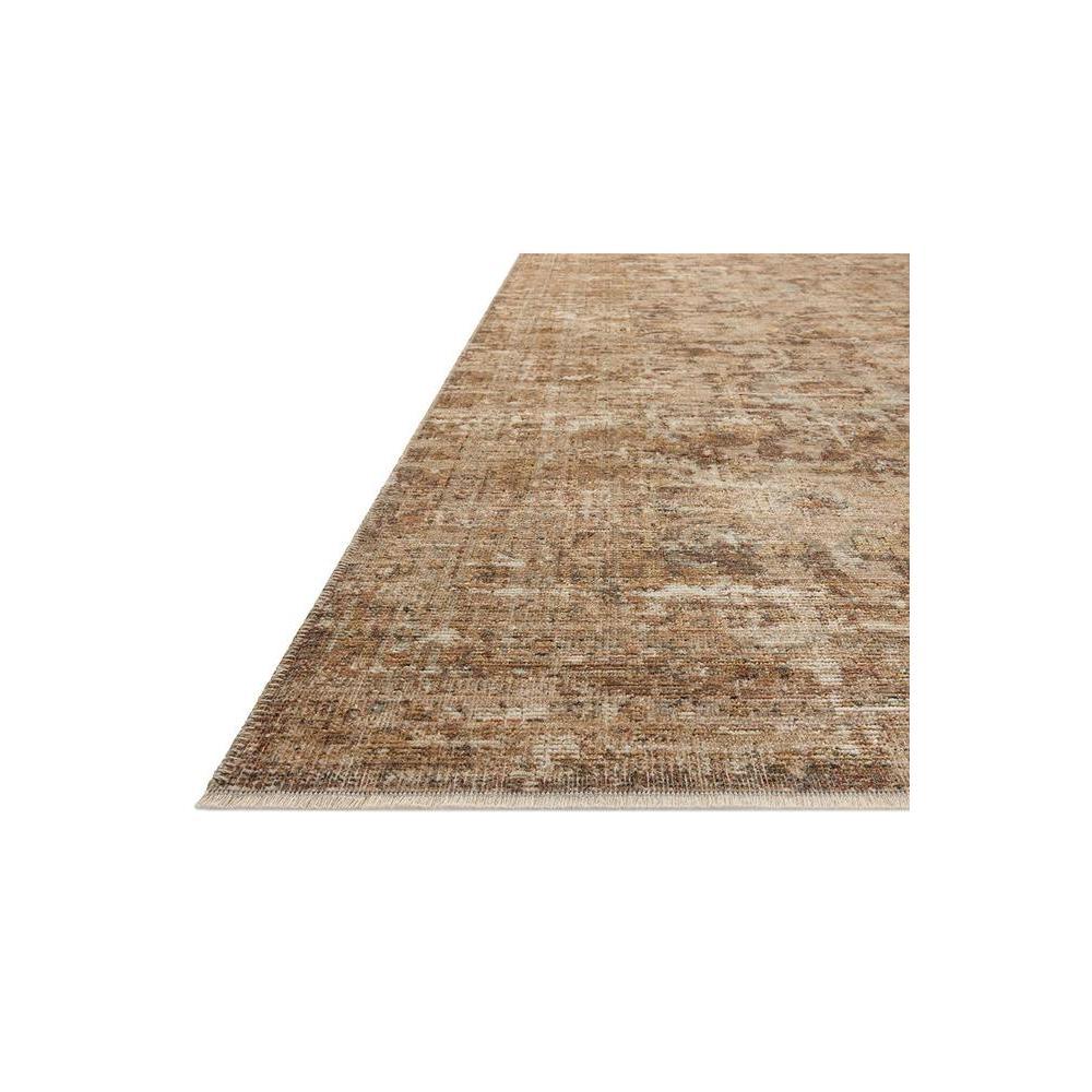 Heritage Bark Rug featuring distressed vintage pattern in brown, taupe and cream on warm beige background, hand-woven rug