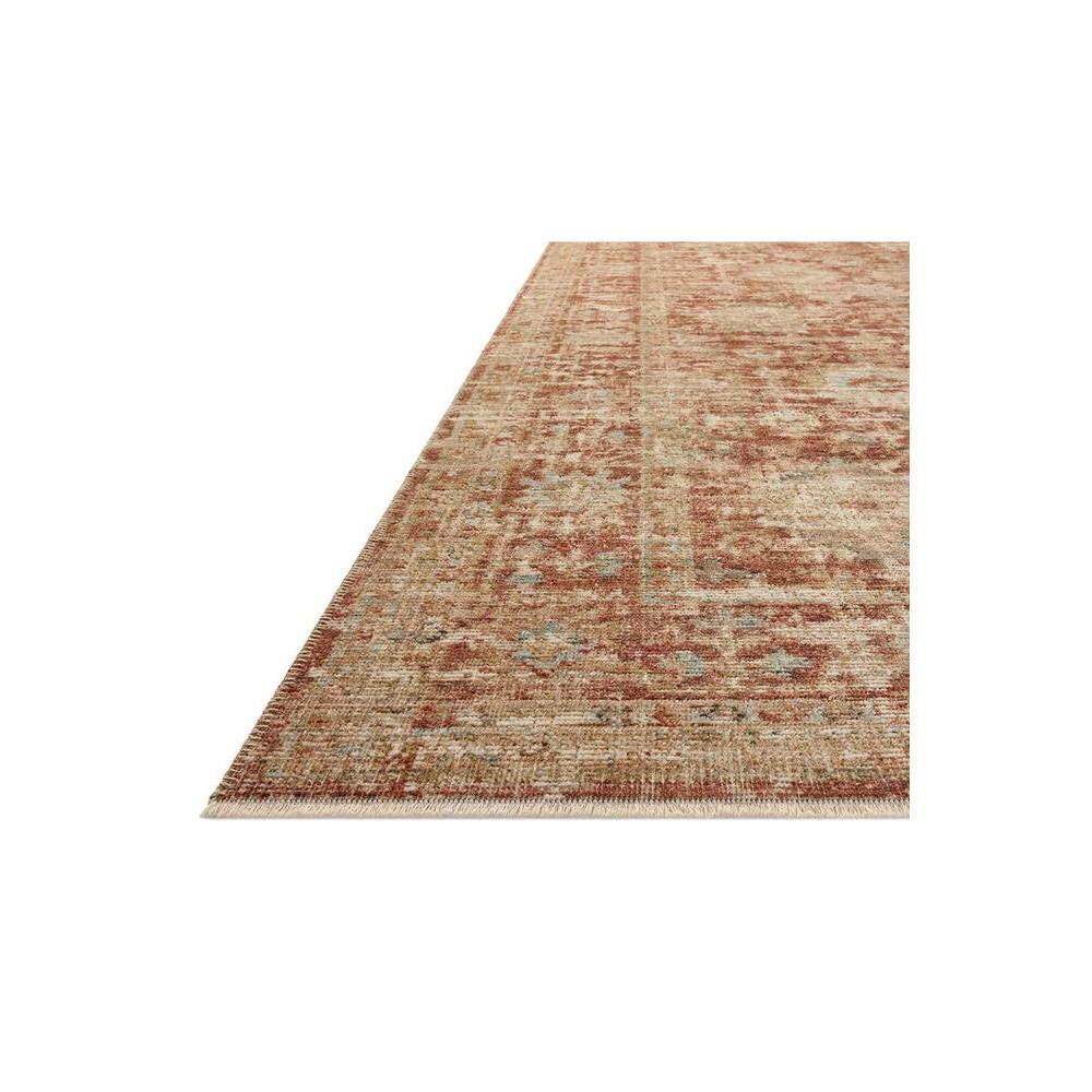 Heritage Brick Rug featuring distressed vintage pattern in brick red, terracotta, cream on ivory background, hand-tufted wool
