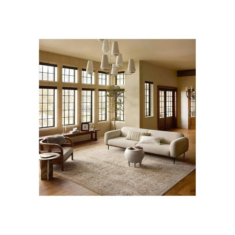 Heritage Ivory Rug featuring traditional pattern in ivory, beige and taupe on cream background, hand-tufted wool