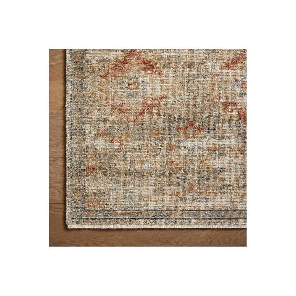 Heritage Grey Rug featuring distressed vintage floral pattern in beige, blue-grey, rust on cream background, hand-tufted wool