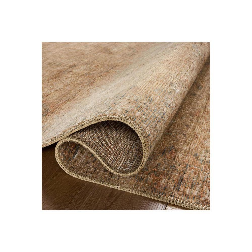 Heritage Natural Rug featuring distressed vintage pattern in beige, tan, brown and rust on cream background, hand-tufted wool