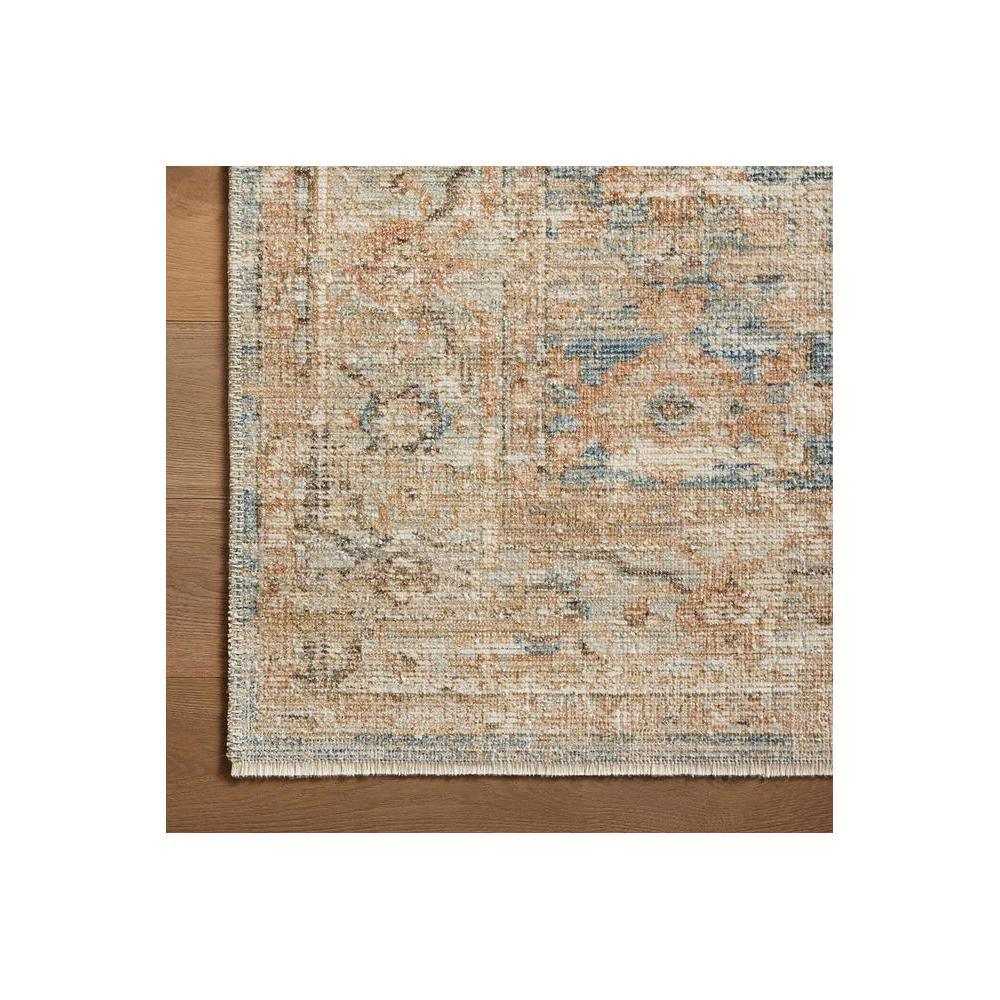 Heritage Ocean Rug featuring distressed ornate medallion in beige, cream, dusty blue and taupe on ivory background, hand-tufted wool