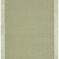 Hugo Sage Rug featuring solid minimalist design in sage-green with ivory border on pale sage background, Rug Culture