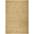 Haven Aliya Gold Rug featuring textured abstract stripe pattern in antique gold and cream on warm gold background, hand-tufted wool