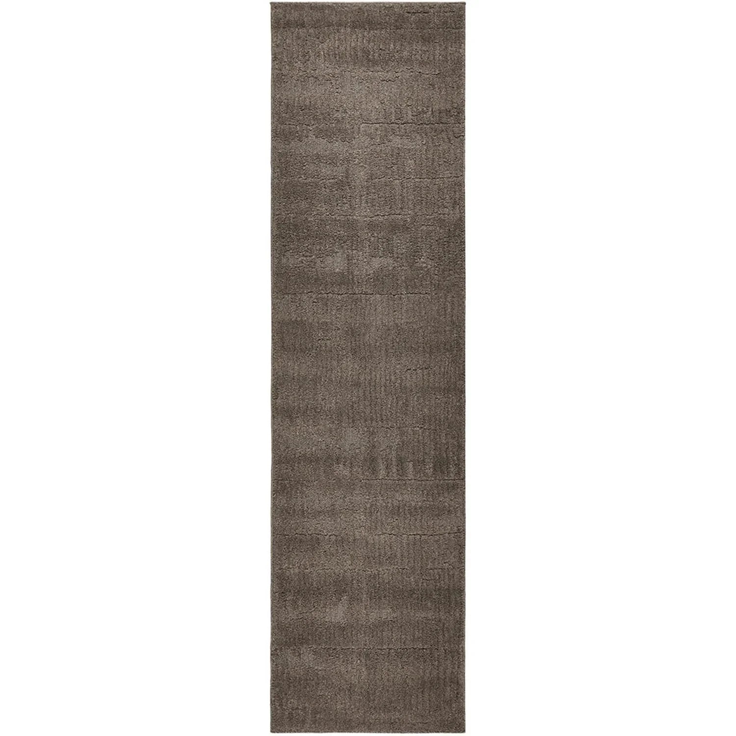 Haven Aliya Mocha Rug featuring distressed geometric pattern in dark chocolate brown, mocha and taupe on warm beige, hand-tufted wool