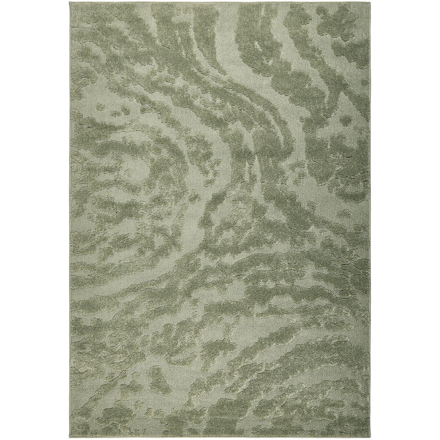 Green and gray patterned rug