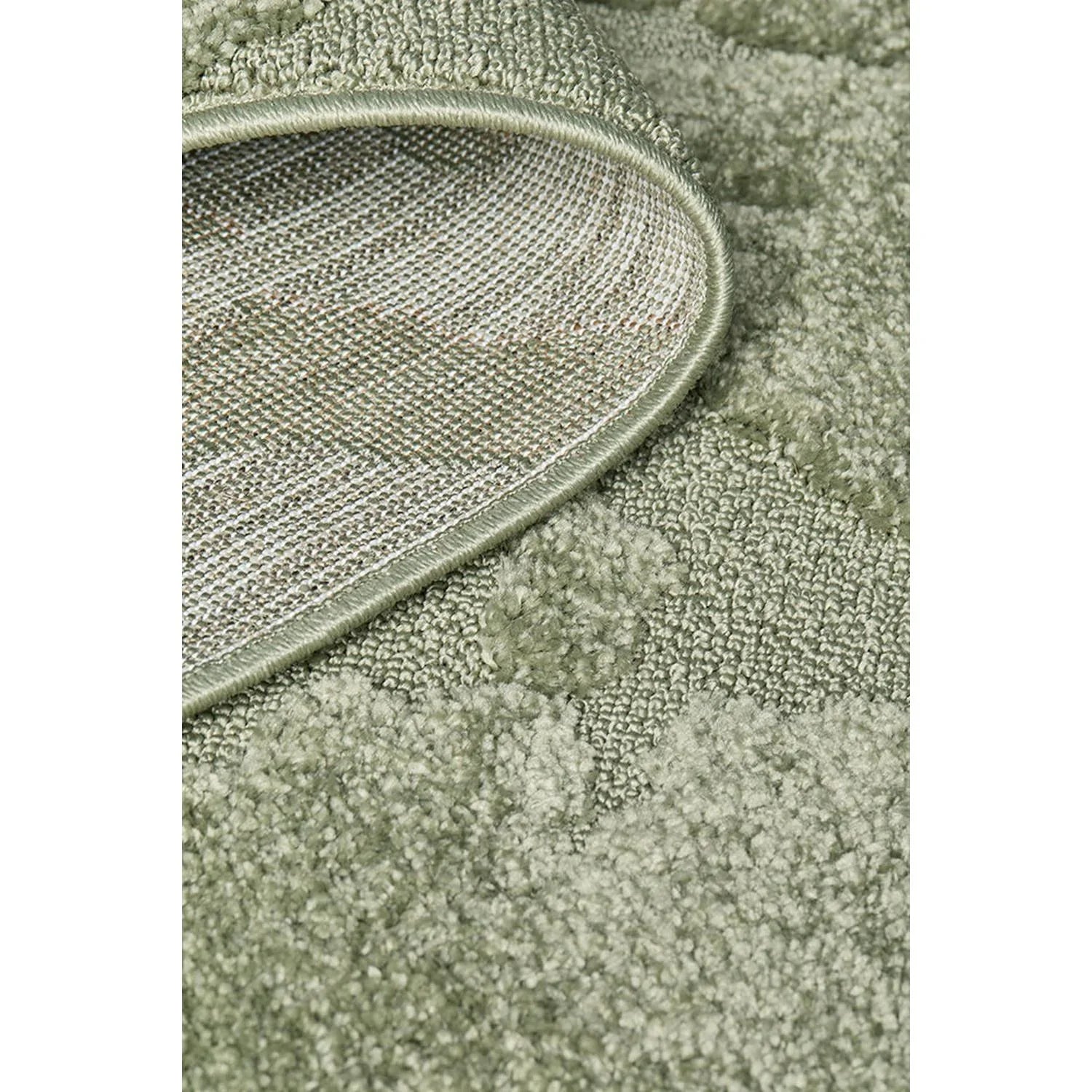 Haven Nyla Green Rug featuring textured shag pattern in sage green, olive green and moss on soft green background, hand-tufted wool