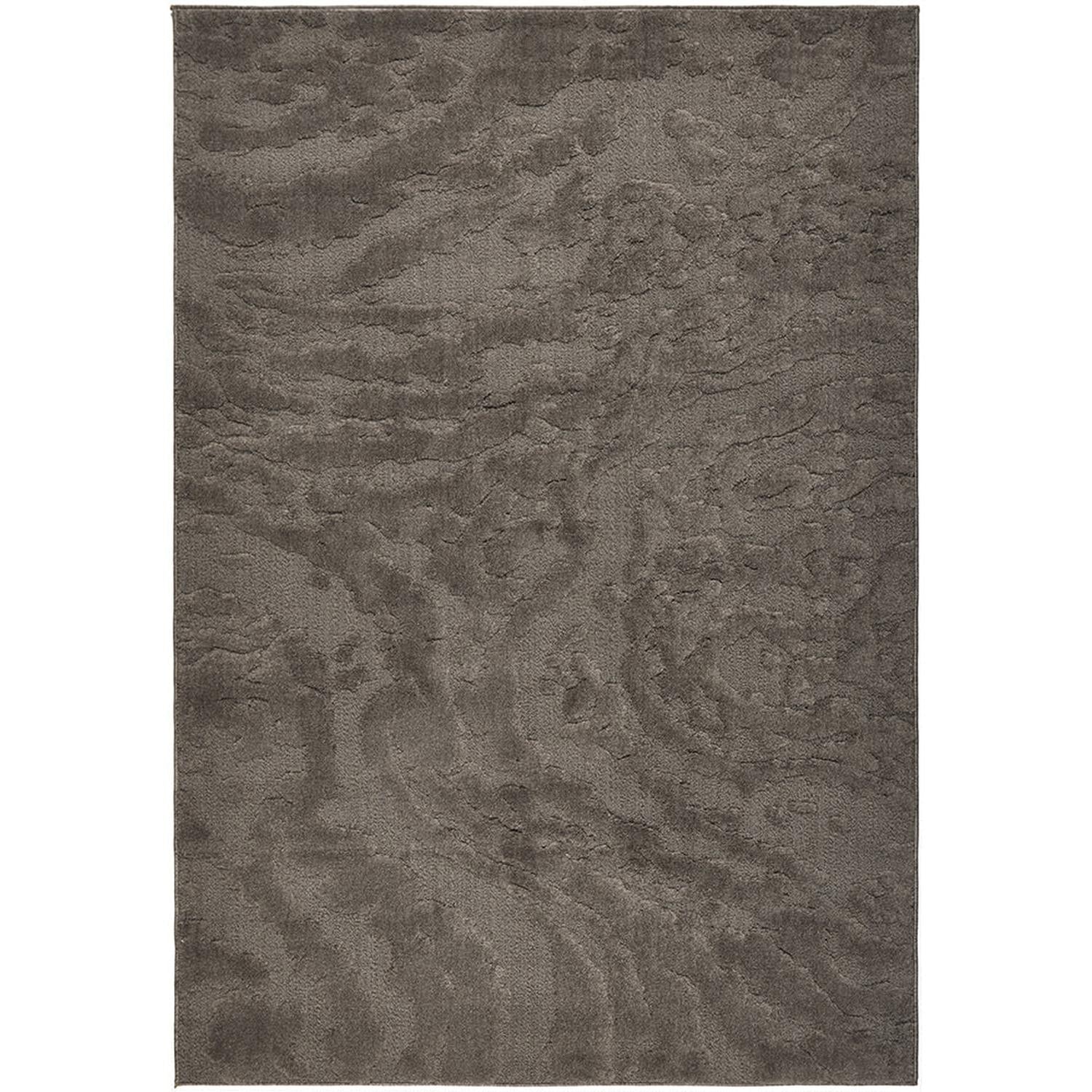 Textured gray area rug with a subtle pattern