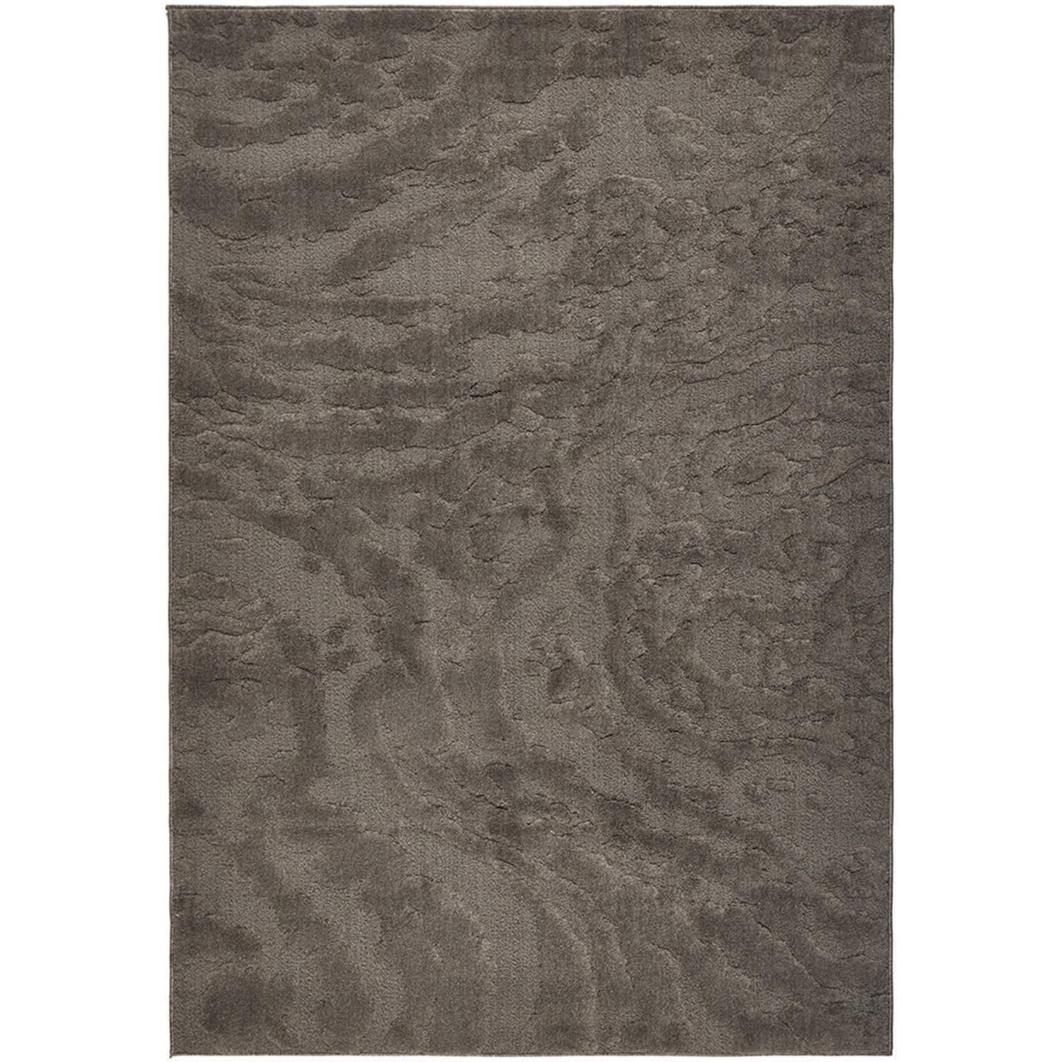 Textured gray area rug with a subtle pattern