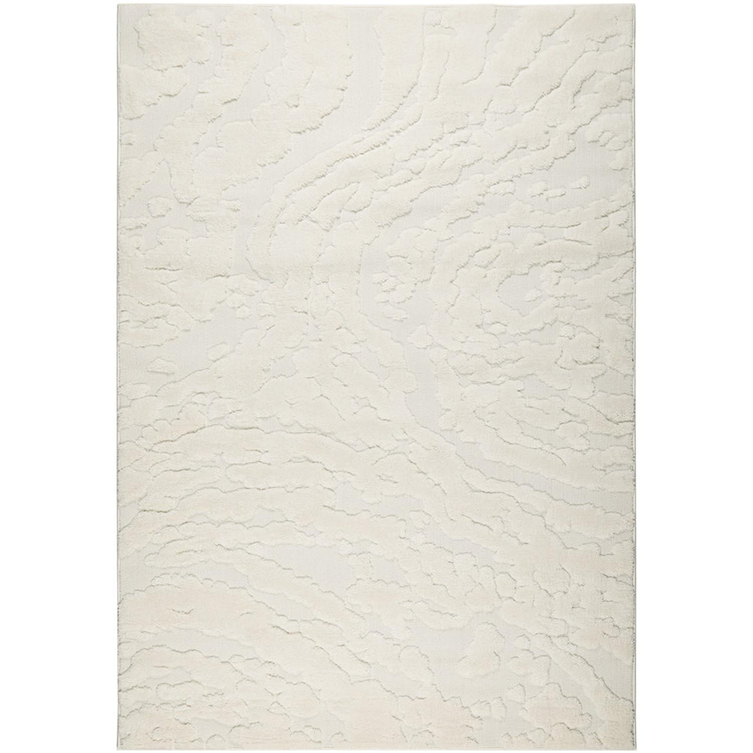 Textured white rug with a subtle pattern