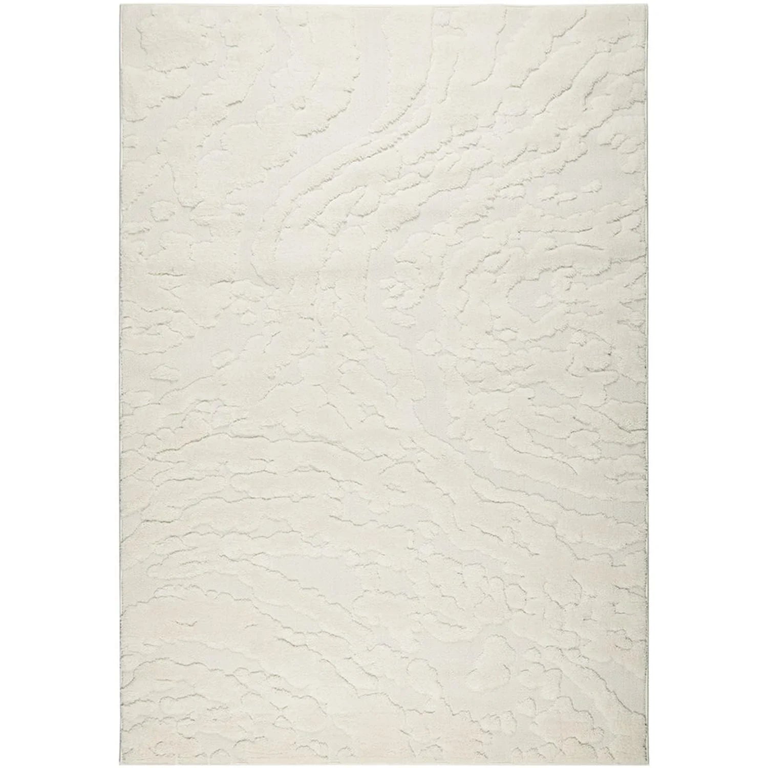 Textured white rug with a subtle pattern