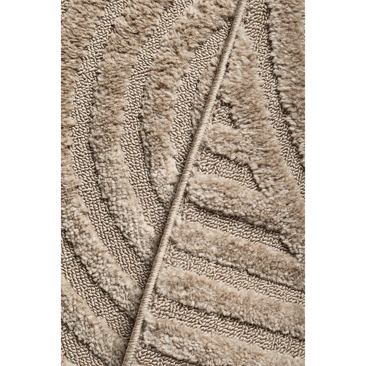 Haven Zina Latte Runner Rug featuring plush striped shag in latte beige on light taupe background, hand-tufted wool
