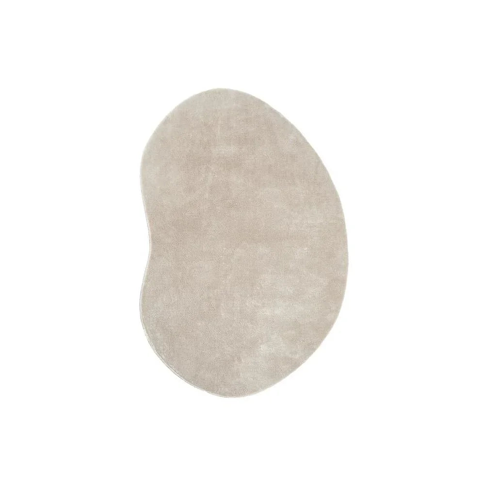 Jelly Bean Pearl Rug featuring a bean-shaped silhouette in soft ivory-beige on cream background, Rug Culture rug