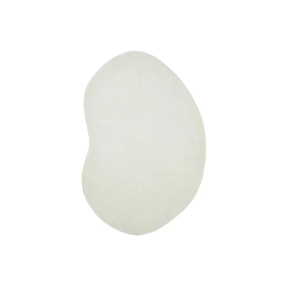 Jelly Bean Snow White Rug featuring solid minimalist design in snow white on white background, hand-tufted wool