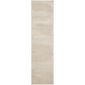 Lotus Abbey Beige Runner Rug featuring circular concentric pattern in beige and cream on neutral background, hand-tufted wool