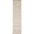 Lotus Leo Beige Runner Rug featuring geometric circular pattern in beige tones on pale beige background, machine-made polypropylene