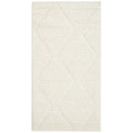 Marigold Aria White Rug featuring abstract pattern in ivory on cream background, hand-tufted wool