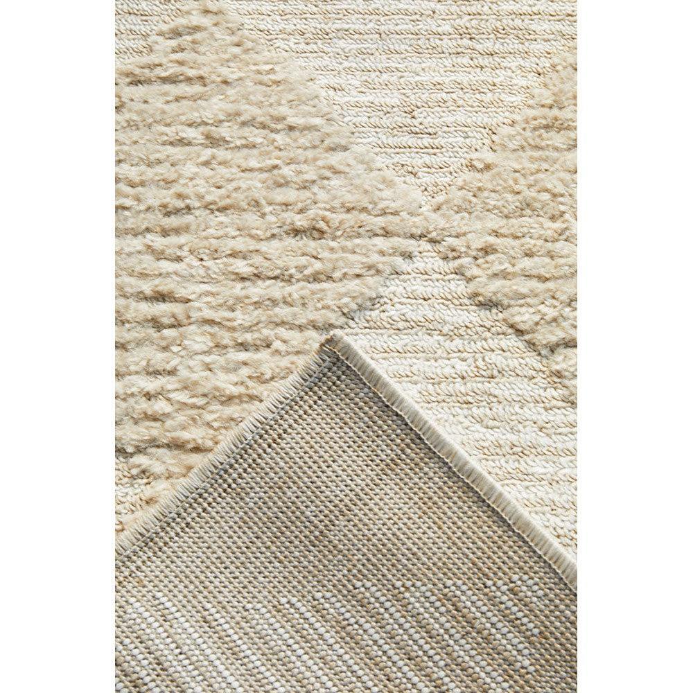 Marigold Aylin Diamond Beige Rug featuring diamond pattern in cream, beige and taupe on ivory background, woven rug