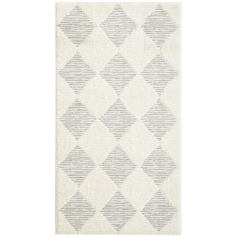 Marigold Aylin Diamond Ivory Rug featuring grey striped diamond pattern on ivory background, Rug Culture Marigold collection