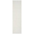 Marigold Dior White Runner Rug by Rug Culture featuring geometric circular pattern in ivory on white background