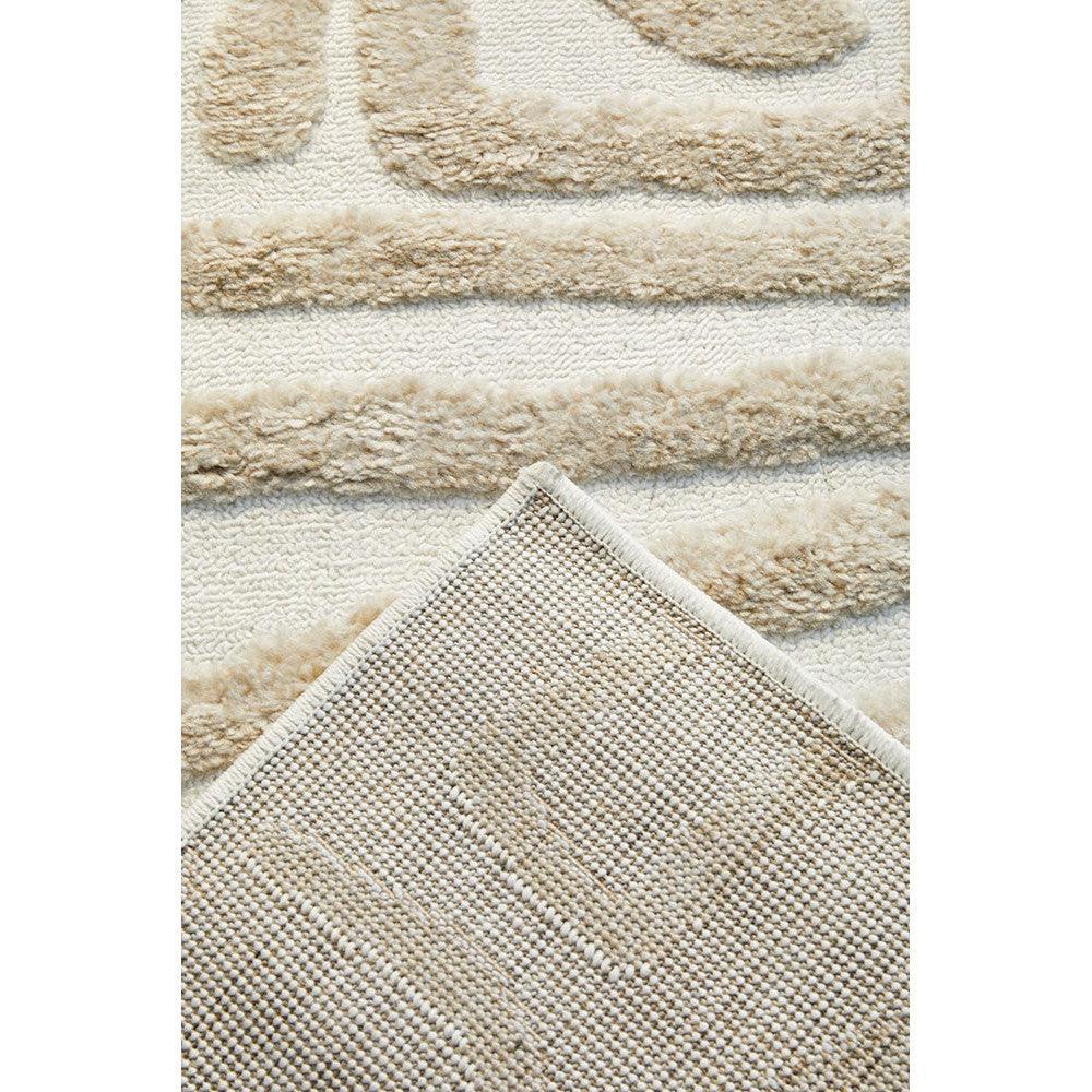 Marigold Jayla Abstract Art Beige Rug featuring abstract pattern in cream, taupe and beige on ivory background, hand-tufted wool