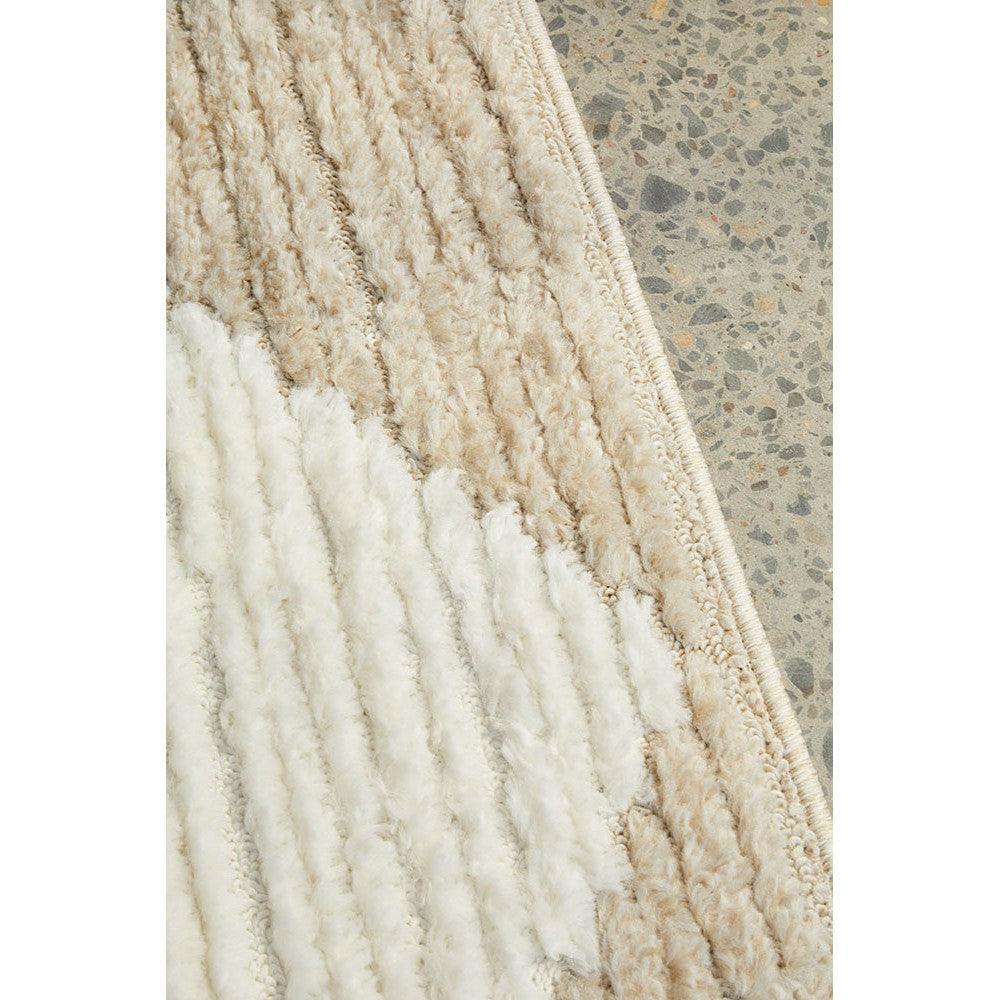 Marigold Payton Diamond Ivory Rug featuring diamond pattern in ivory, cream and beige on light background, hand-tufted wool