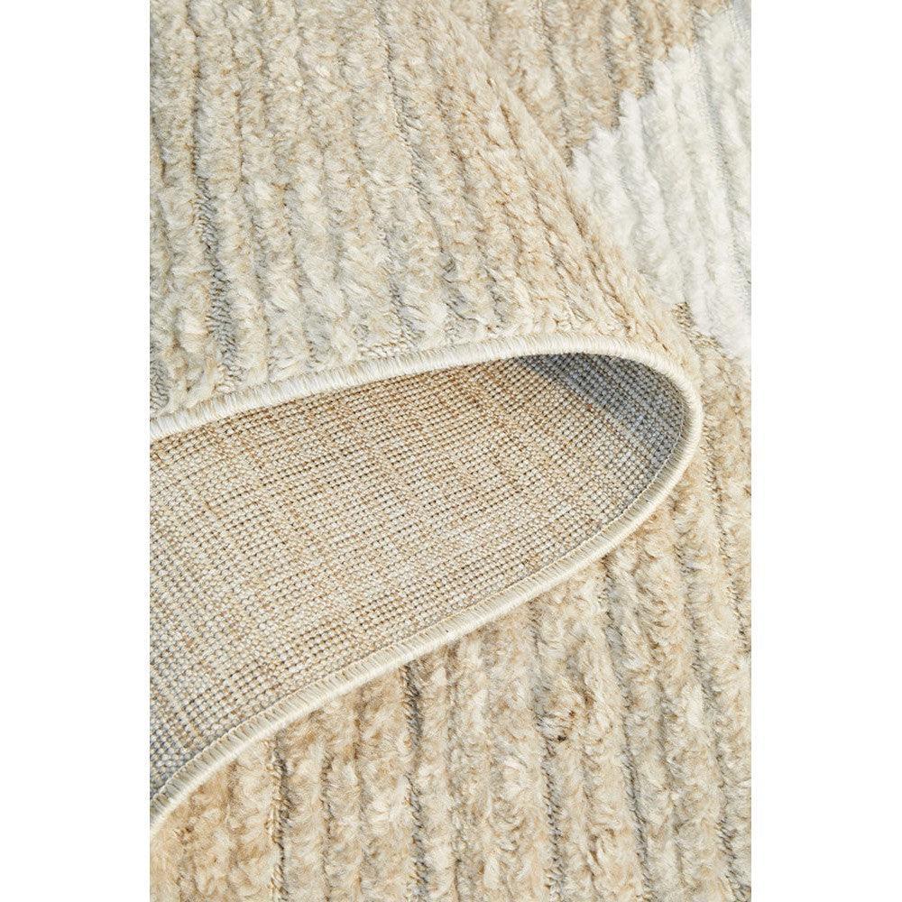 Marigold Payton Diamond Ivory Rug featuring diamond pattern in ivory, cream, beige and taupe on ivory background, machine-made polypropylene