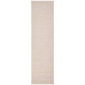 Marigold Suri Natural runner rug featuring subtle striped texture in cream, beige and taupe on natural background, hand-woven wool