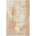Melody Demi Beige Rug featuring distressed vintage pattern in beige, cream and peach on ivory background, machine-made polyester