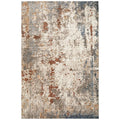 Melody Gayle Multi Rug featuring distressed oriental pattern in beige, ivory, rust, blue-grey on cream background, hand-tufted wool