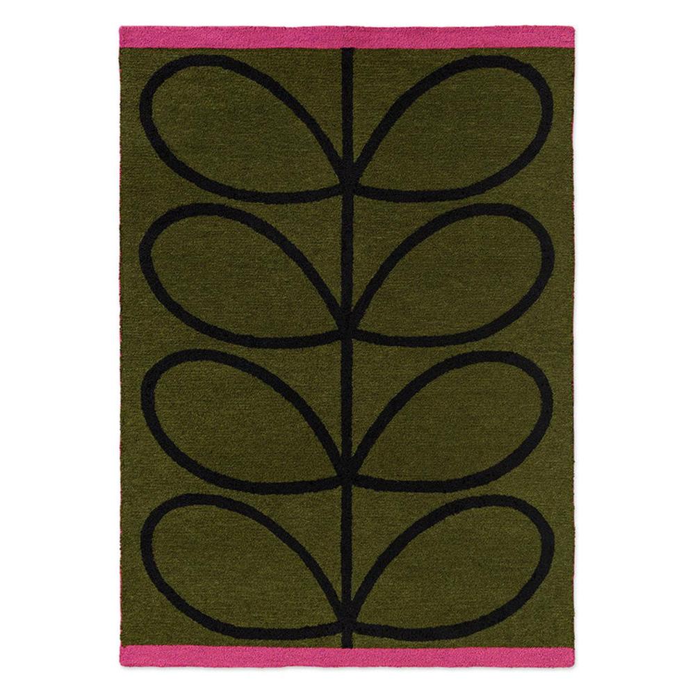 Orla Kiely Linear Stem Olive Designer Outdoor Rug