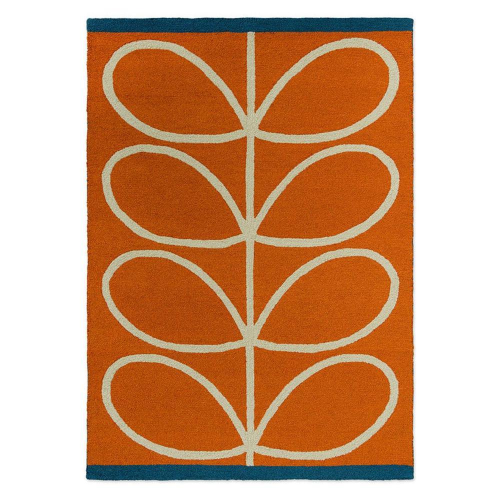 Orla Kiely Linear Stem Orange Designer Outdoor Rug