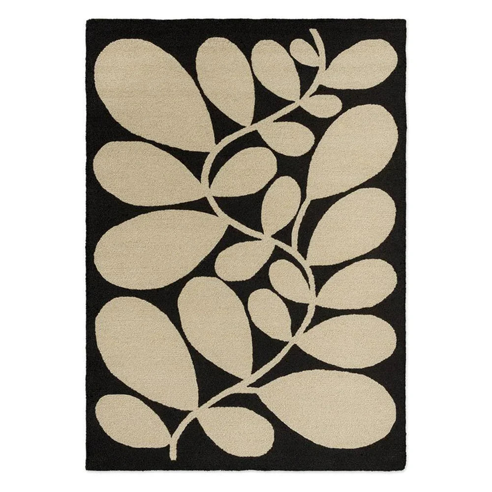 Orla Kiely Sycamore Black Designer Outdoor Rug