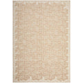 Patio Kudo Indoor-Outdoor Rug featuring geometric interlocking pattern in tan and beige on natural background, machine-woven polypropylene