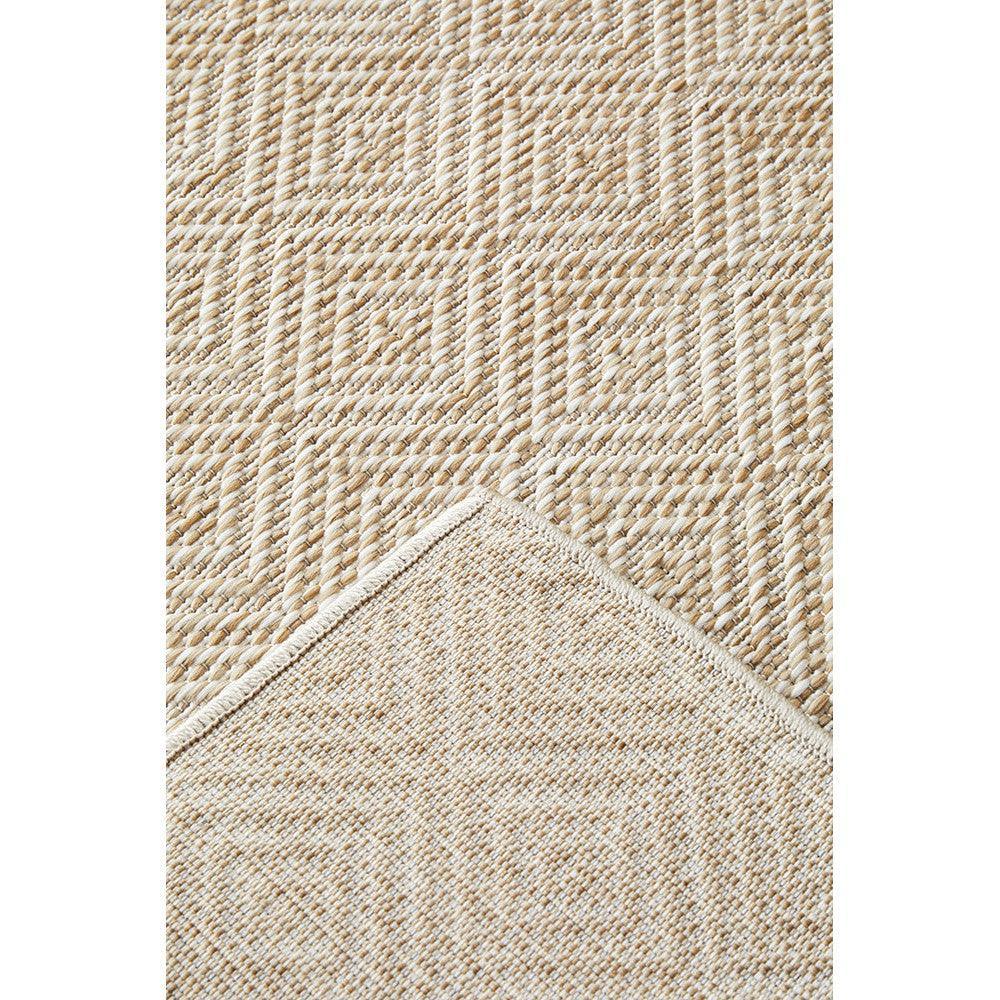 Patios Misty Natural Runner featuring geometric woven texture in cream, beige and taupe on natural background, flatwoven jute rug